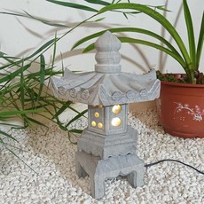 廠直/保固/石燈庭院公園林籠仿古中式太陽能青禪意戶外室內造景裝飾擺件, 款式一,40厘米高