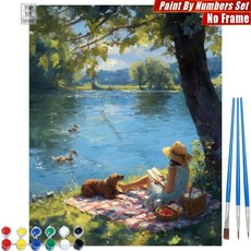 컬러풀 트리 디지털 유화 나무잎 산맥 거실 벽장식 선물, 7. S1128642