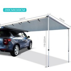 텐트sunnday 직경 2m 4 사이드 섹터 사이드 카 텐트 천막 2m 루프 텐트감성, 1-2x3m 차양