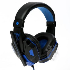 리트레일 컴퓨터 게이밍 헤드셋 유선 블루