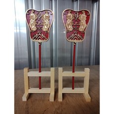 泓展工藝坊 臺灣製日月扇 媽祖 天上聖母 日月扇 宮娥, 1個