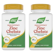 Nature's Way 然萃維 螯合鋅30mg膠囊, 100顆, 2罐