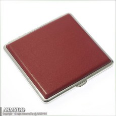 【ARMYGO】紅色仿皮隨身煙盒(短煙款)(可裝20支)，時尚輕巧，保護香菸，展現個人品味, 1個, 紅色