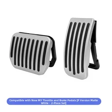 모델 Y3YL 브레이크 페달 커버 애프터마켓 부품 내마모성 소재 쉬운 설치 가속 및 적합, 02 Silver, 01 China Mainland