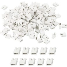 100개 캘리포니아 JOS 2.54mm 블랙 점퍼 캡 표준 회로 기판 단락 연결 핀 블록 차단, 100 PCS, White