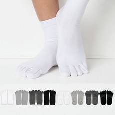 노디자인 통기성 좋은 발가락 덧신 중목 양말 5켤레 세트