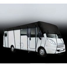 카라반 덮개 트레일러 지붕 커버 가림막 햇빛 방수 대형, 7.5m x 3m 18줄 실버그레이