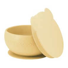 Minikoioi 嬰兒矽膠吸盤碗 附蓋, 蜂蜜黃, 1個