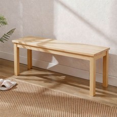 [리비니아] 케빈 2인 러버우드 원목 벤치 식탁의자, 내츄럴