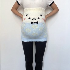 허리 보호대 복대 헬스 쿠션 임신 중 두껍고 부드러운 모유 수유 벨트, 블루 판다, M 40-65kg