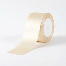 T 공단 리본 단면 아이보리 50mm 22m 삔만들기 스트랩 띠지 공예 DIY