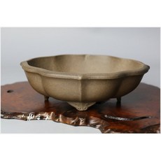 小樹安每 日本盆缽 桐蔭軒 烏泥劍式雲足木瓜鉢 16cm 日式沙拉碗 水果碗, 1個