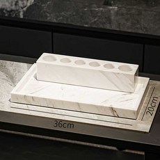 대리석 칫솔꽂이 욕실 북유럽 스테인리스 스탠딩 심플 호텔 세면, A모델 6홀+36x20cm 트레이