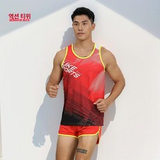 러닝 싱글렛 그래핀 원단 초경량 달리기용 민소매 마라톤, 3603 남성용 (레드), 5XL