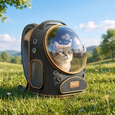 마술사 대용량 우주선 반려동물 이동가방 3면통풍, 1개, 블랙