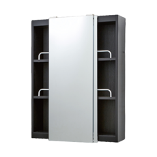 모카 전면 거울 슬라이드 도어 욕실 수납장 600, 블랙, 1개