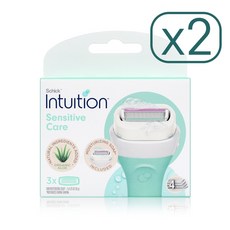인튜이션 센서티브케어 여성 면도날, 3개입, 2개