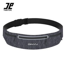 TIMEPURE 남녀공용 스포츠 허리 가방 러닝 휴대폰 파우치 방수 마라톤 피트니스 웨이스트백, 1개, 그레이