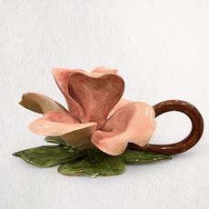 手工陶瓷花朵造型燭台擺飾 居家店面裝飾 藝術品味禮物