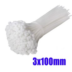 케이블 타이 플라스틱 번들 관리 저항 야외 다목적 자체 지퍼, 01 White-3x100mm_02 400pcs