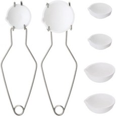 주얼리 캐스팅 툴 용융 금속 키트용 도가니 세트 세라믹 석영 6개와 집게 손잡이 2개가 포함된 고열 주조 키트 은세공 스타터용 흑연 점토 보석 제작, 6 crucibles/ 2 tong