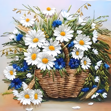 MH 보석십자수, 1개, 꽃바구니 300*300mm