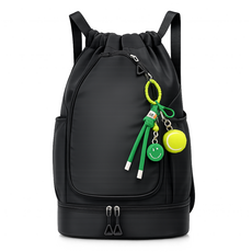 로로먼트 가성비 테니스 가방 배드민턴 라켓 백팩 입문용 초경량 스쿼시 가방 신발주머니 세트, 1개, 블랙