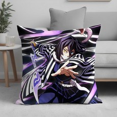 [해피디아리오] 귀멸의칼날 굿즈 쿠션 귀칼 등쿠션, 35 x 35cm / 속커버없음, 이구로 오바나이