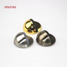 KK & FING 1PCS 43mm 아연 합금 주조 바닥 장착형 도어 스톱 APS 새틴 크롬 하프 문 스톱퍼 목재 홀더 하드웨어, 02 Gold