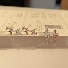 써지컬스틸 나비 큐빅 드롭 귓바퀴 피어싱 (2type)