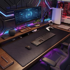 에오시나 게이밍 장패드 와이드 데스크 마우스패드, 1개, 블랙