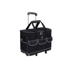 【台灣出貨】鋁合金拉桿工具車 工具包帶輪子 拉桿防水工具箱 滾輪帆布加厚大容量 耐磨維修電工具袋 工具包 手提工具袋, 1個, D103 20吋 鋁合金拉桿車(限宅配)