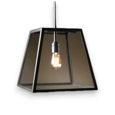 鐵藝工業風日系吊燈 極簡北歐風 斐拉玻璃櫥窗單頭吊燈 大款LC-007L