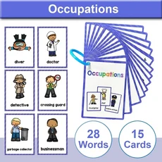 몬테소리 어린이 영어 학습 플래시 카드 조기 교육 용품 유치원, [07] Occupations 15Pcs, 1개