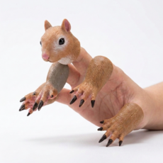 동물 손가락 인형 피규어 장난감 역할 놀이 인형극, 1개, 다람쥐, 5cm
