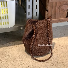 가벼운 은색 메탈 와이어 토트백 다용도 한국식 숄더백 겨울 버킷백, 커피금속와이어수제스타일, 1개