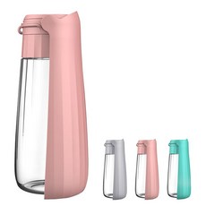 산책용 Paw 개 물병 휴대용 애완동물 여행용 19 누수 방지 그릇 하이킹 캠핑용 음용 피더 고양이 강아지 물 디스펜서 블루, Solid