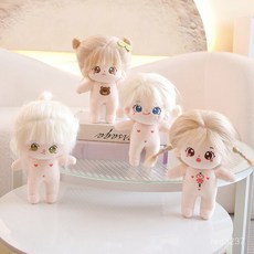 明星棉花娃娃裸娃，可換衣服玩偶，女孩子換裝娃娃，帶骨架炸毛假髮公仔, 小蝶,無骨架22cm/150g, 1個