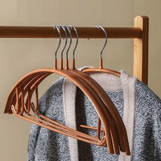 산스크리트 어깨 뿔방지 논슬립 코팅 옷걸이, 20개, 골드브라운