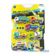 小胡玩具(電子發票) 6款迴力仿真工程車 開門實色明窗迴力工程車 兒童玩具, 1個, 一組