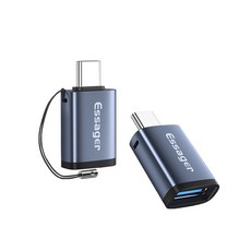 GS 3C OTG Type C 轉 USB 轉接頭 Macbook 筆電 電腦 手機 平板 轉接器 充電 傳輸 防丟 迷你 快充, 鈦灰色, 1個, TypeC母轉USB