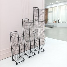 마이룸퍼니쳐 사각 이동식 철제 빨래바구니 2단 3단 4단, 2단사각바구니(화이트)