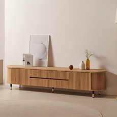 파로마 클래시 템바보드 서랍도어 거실장, 오크