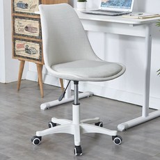 회의용 의자 바퀴달린 컴퓨터 회의실 팔걸이없는 사무용, 팔걸이 없음, 리넨 오프화이트