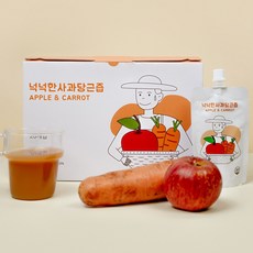 제천사과 제주도당근 사과당근즙 넉넉한 사람들, 40개, 100ml
