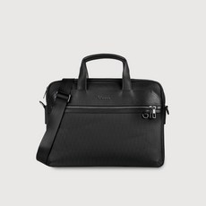 【VOVA】艾克瑟爾系列單層商務公事包，牛皮防潑水尼龍，適用16吋筆電，VA138M014BK