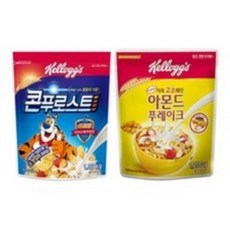 Kellogg's 家樂氏 麥片大容量 2種 玉米脆片 1320g+杏仁麥片 1200g, 1組