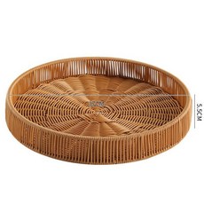 대형 라탄바구니 사각 소쿠리 옷정리 빨래 정리함, 1개, 브라운 37xH5.5cm 원형