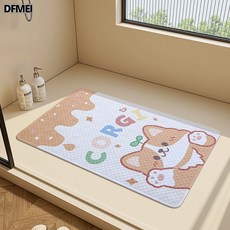DFMEI pvc浴室防滑墊兒童沐浴洗澡間踩腳墊子廁所防水帶吸盤衛生間地墊, 1個, 小柯基