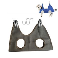 애완동물 미용 해먹 강아지 고양이 손질 도우미 홀더 거치대 긁힘 방지, M, 카키, 1개